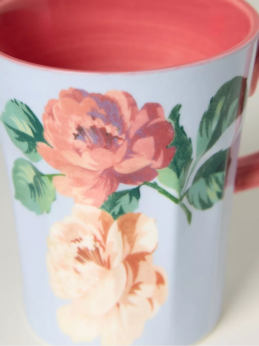Anthropologie Maeve Chintzware Stoneware Mug Pink Roses - Picture 4 of 4